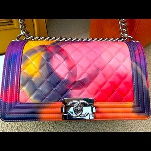 Chanel Flower Power Multicolor Leather Boy Bag